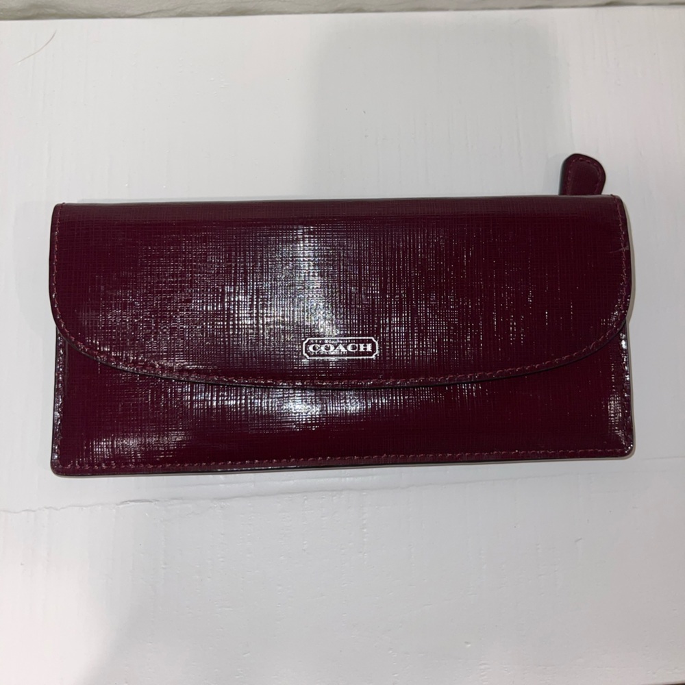 Coach Maroon Textured Wallet